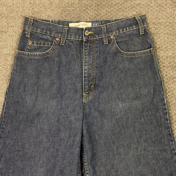 Vintage Y2K Gap Super Wide Leg Jeans Men's Women's 30 x 33 Baggy Skater Grunge - Picture 2 of 15